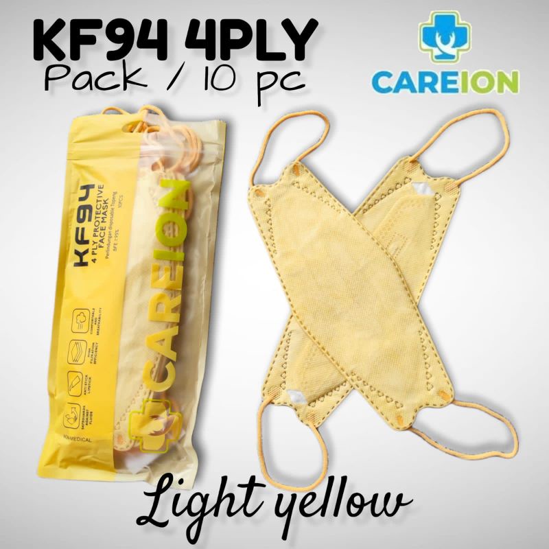 READY MASKER KF KF94 CAREION CARE ION LIGHT YELLOW ISI 10 LBR PER PACK