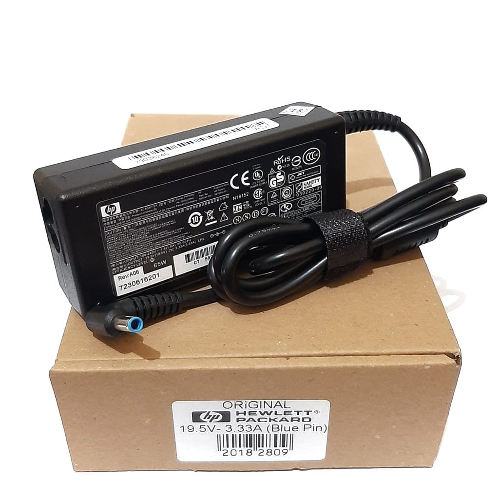 Adaptor Charger Laptop Hp14 Hp Envy Pavilion 14 15 19.5V 3.33A PIN BIRU Original