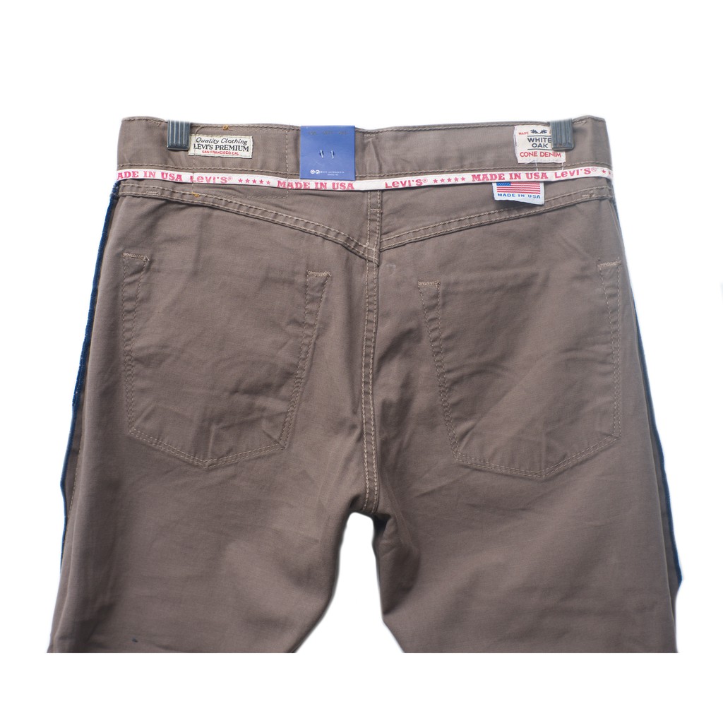 Levis 501 USA - Celana Panjang Pria - Bahan Kanvas Sand Brown