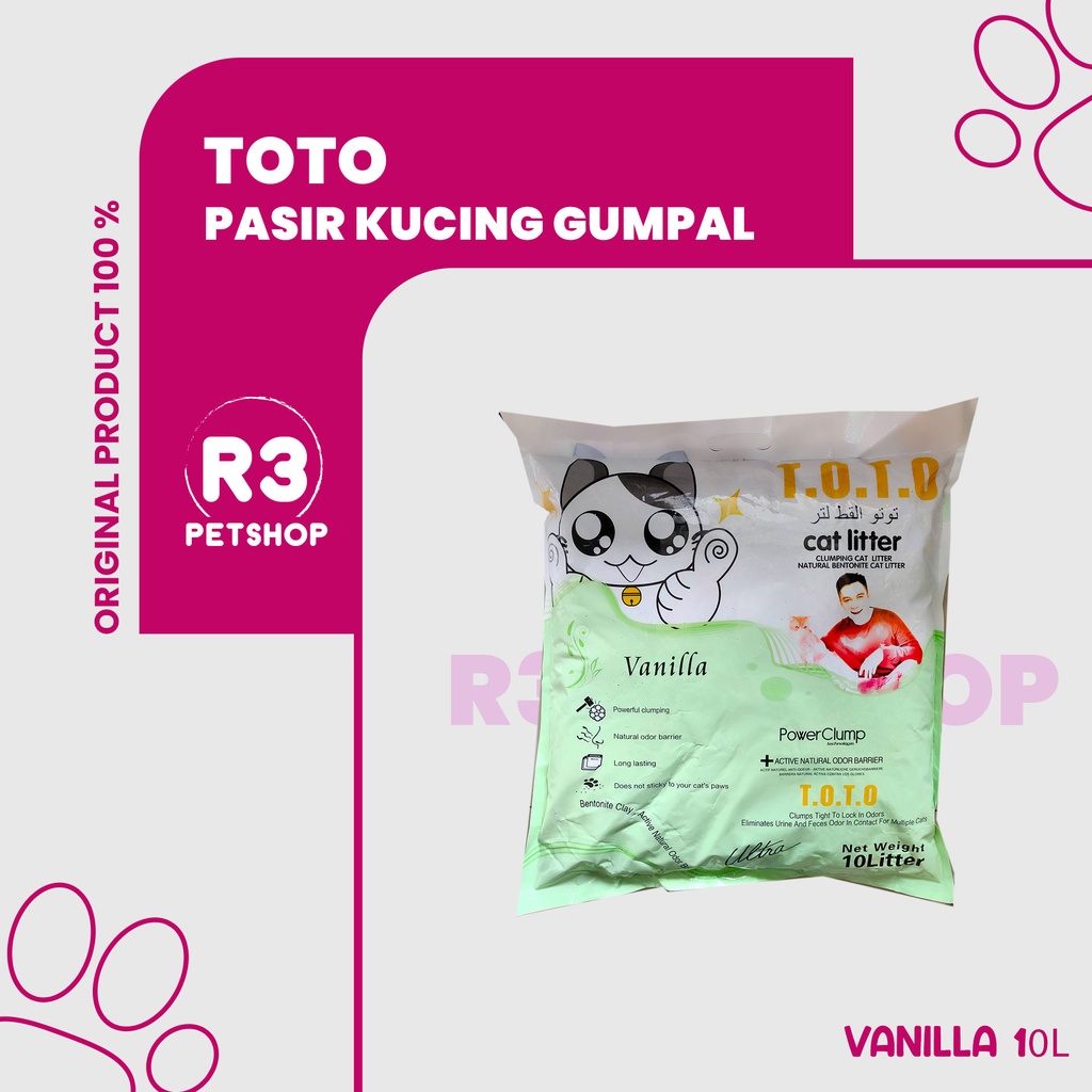 Pasir kucing gumpal wangi TOTO 10L (Grab gosend)