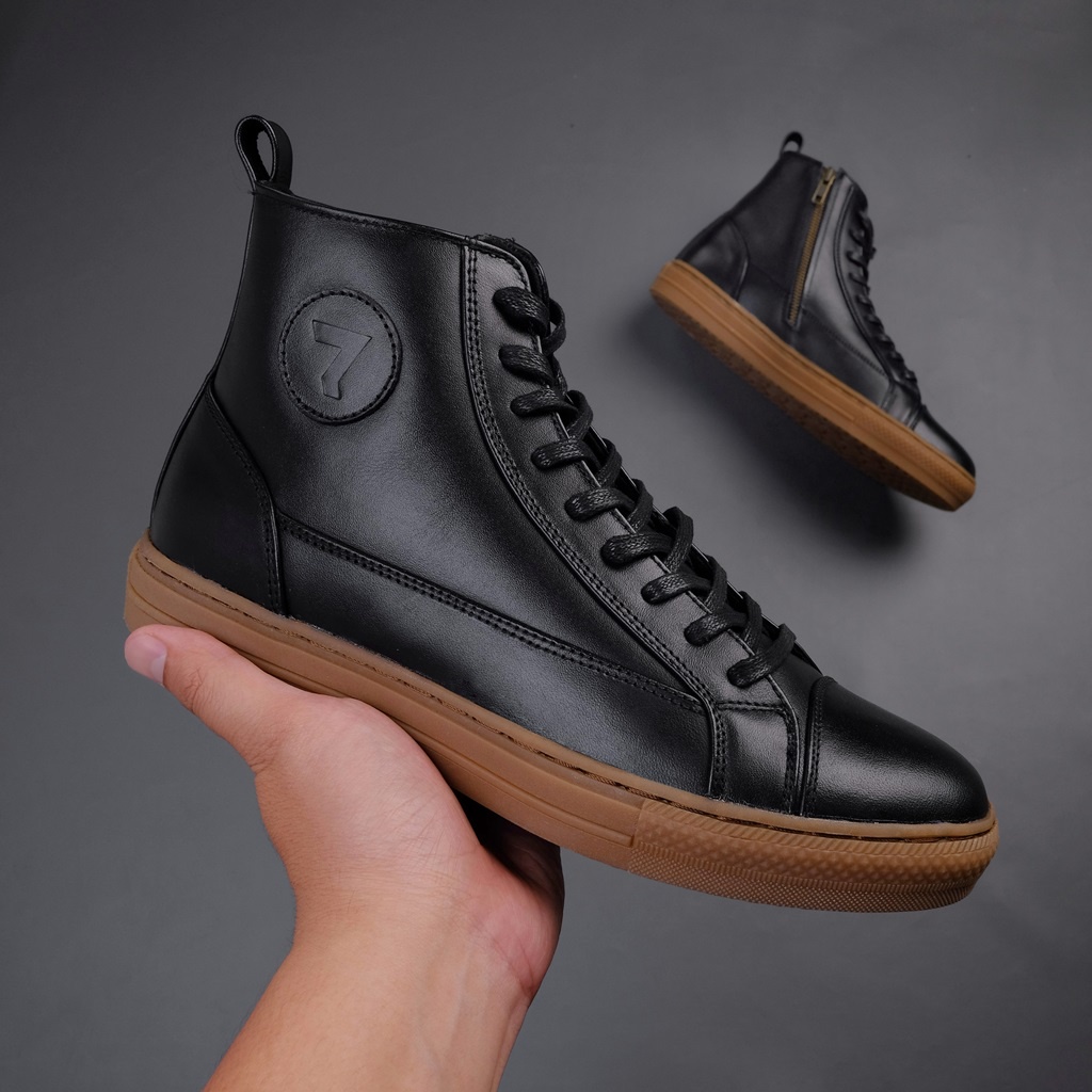 BRAVE BROWN GUM ORIGINAL x REYL MAN Sepatu Kulit Sapi Asli Pria Boots Coklat Resleting Tali Casual Vintage Klasik Jalan Santai Hangout Zip Zipper Classic Boot Genuine Leather Shoes Motor Bikers Touring Footwear Big Size Ukuran Besar Jumbo 44 Keren Terbaru