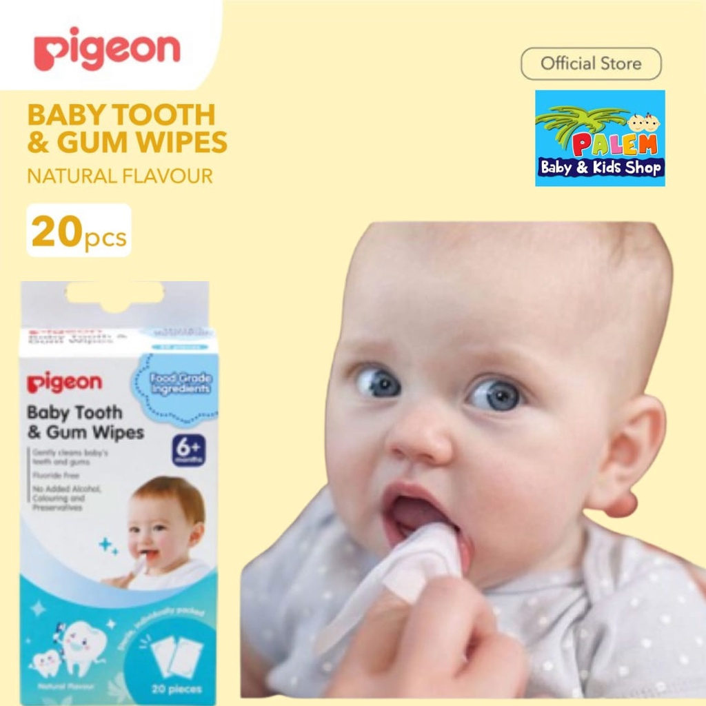 PIGEON Baby Tooth &amp; Gum Wipes Natural Flavour 20's 2906