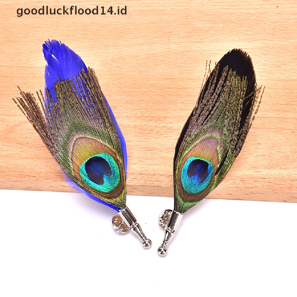 [OOID] Handmade Peacock Pheasant Feather Brooch Hat Lapel Pin Suit Wedding Accessories ID