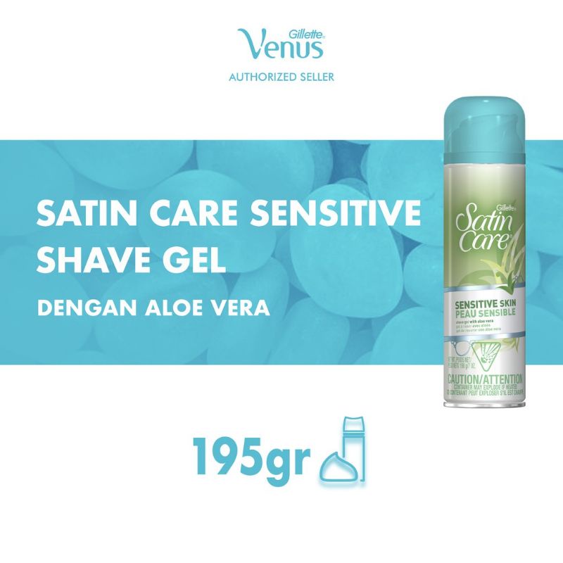 Gillette Venus Krim Cukur Wanita Satin Care Aloe Vera Pelicin Cream Cukur Wax Bulu Kaki Ketiak Anti Hitam Dan Gores