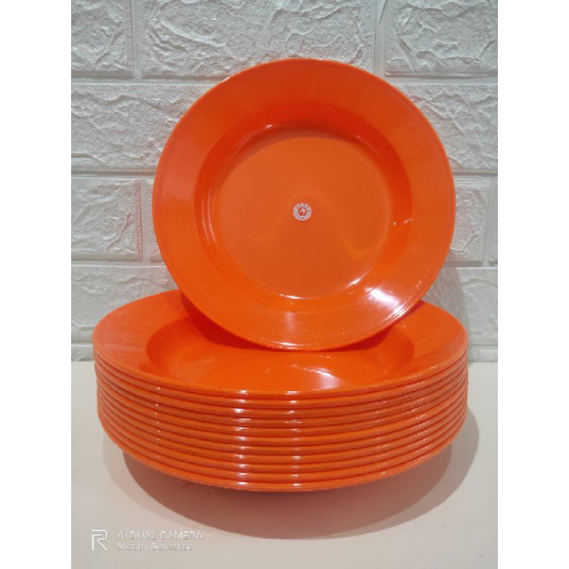 piring mika piring plastik melamin 9" piring plastik lapis melamin murah tebal ringan
