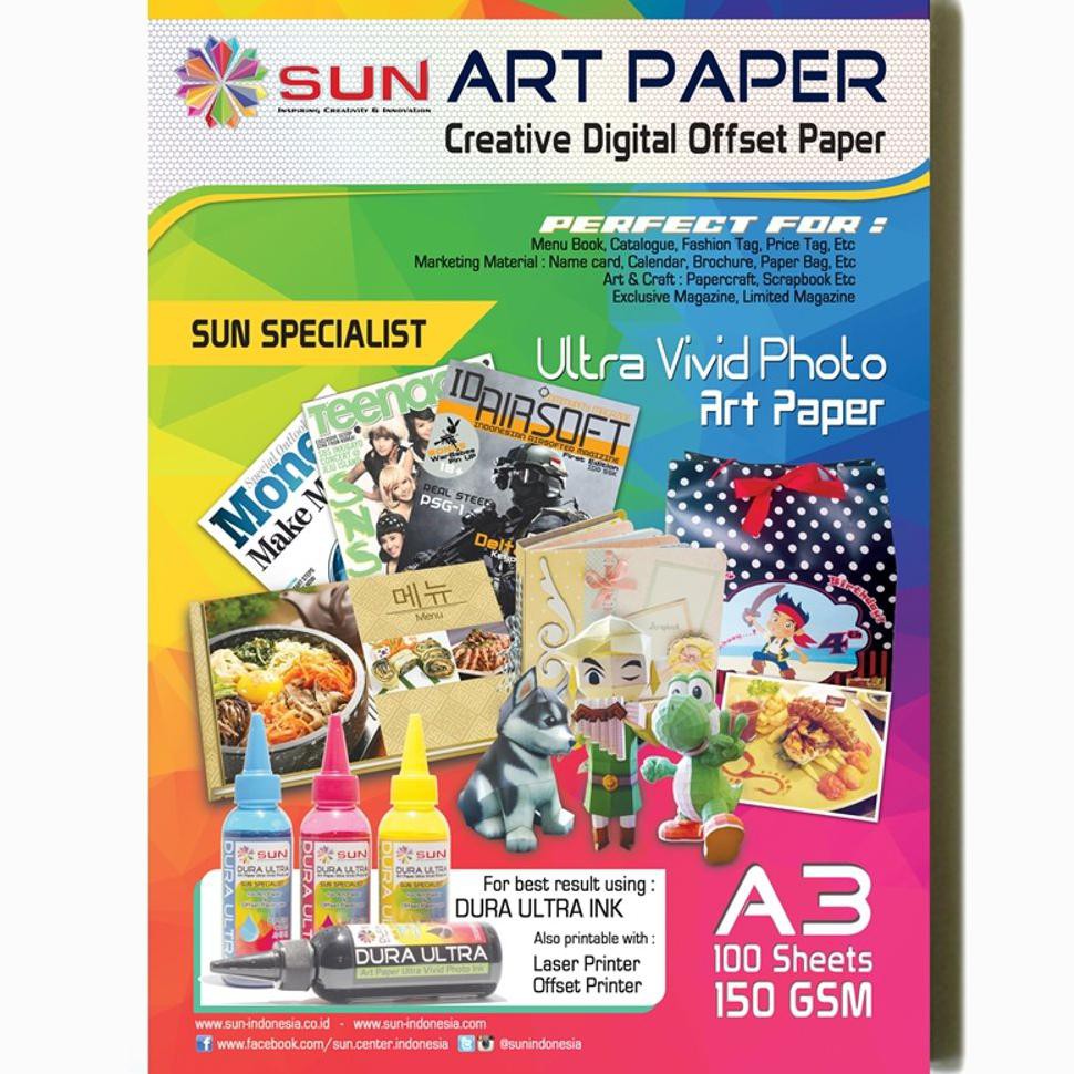 

SUN ART PAPER 150 GSM A3 (100 Lembar)