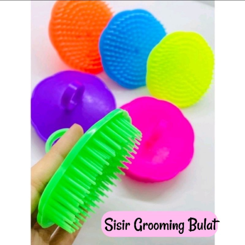 Sisir Sikat Karet Mandi Grooming Kucing Bulat Murah