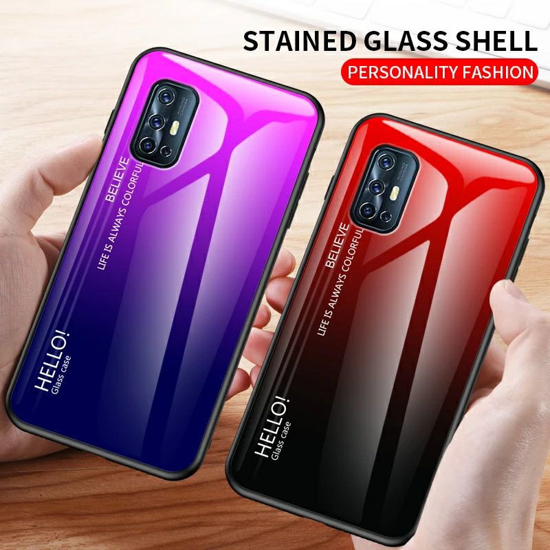Gradient Glass Case Vivo V19 VivoV19 Softcase Hardcase Casing HP