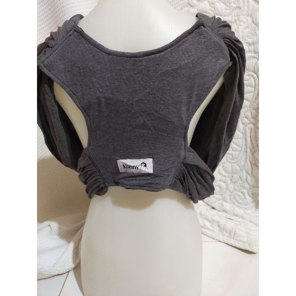 gendongan baby wrap stretch brand konny grey pl