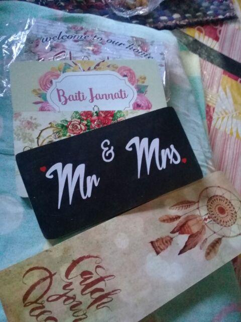 Wall Decor Shabby/poster Kayu / Ukuran Kecil 10x20cm / Baiti Jannati