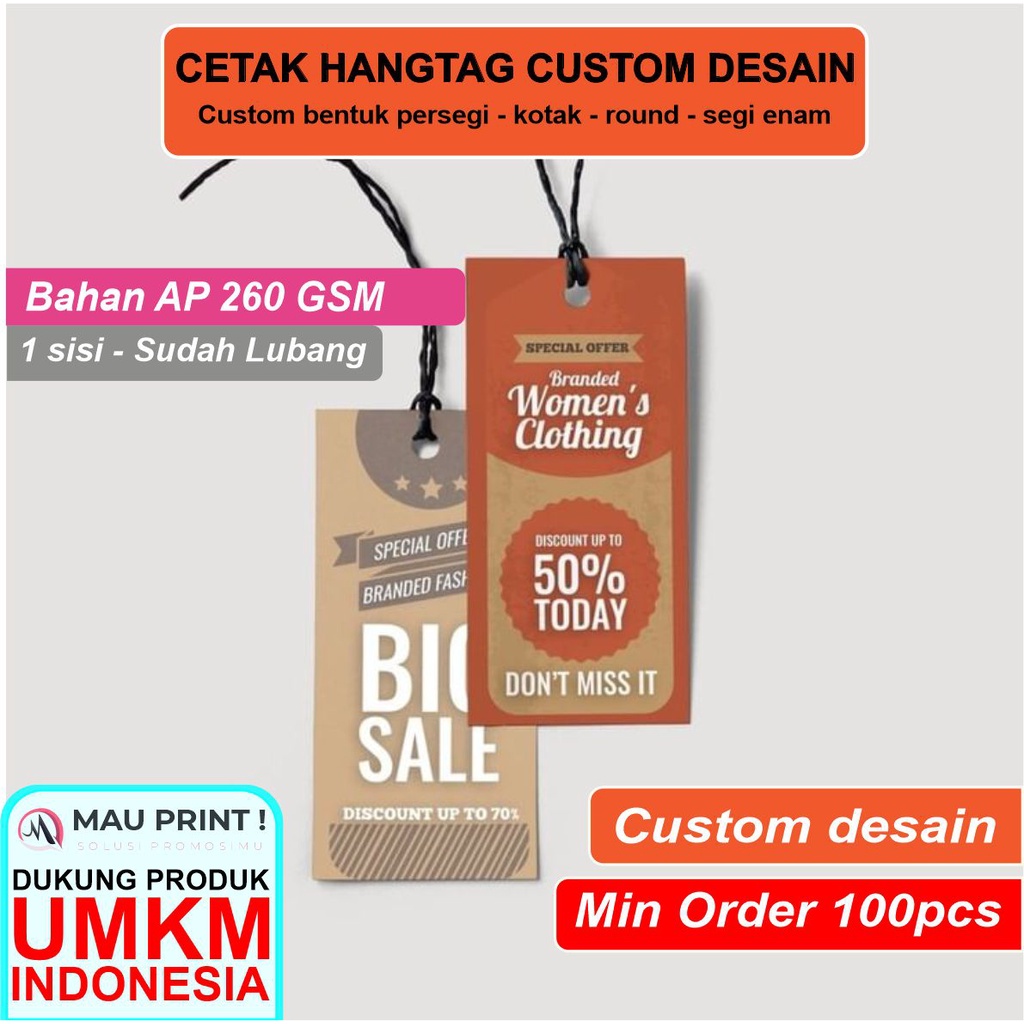 

Cetak Print hang tag hangtag label merek baju 1 sisi custom desain bentuk persegi untuk pakaian kaos murah