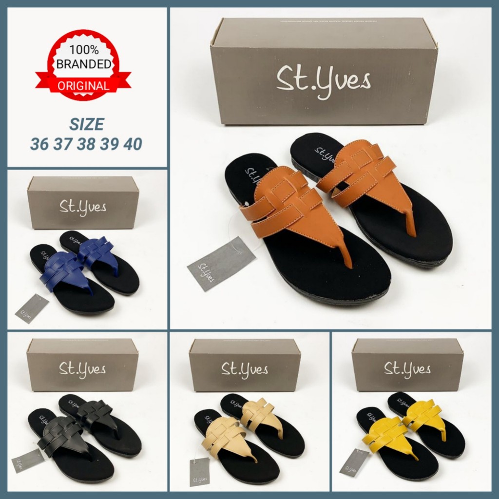 Sendal Jepit Wanita St Yves Original Branded Matahari Sandal Japit Flat Teplek Cewek Dewasa Casual