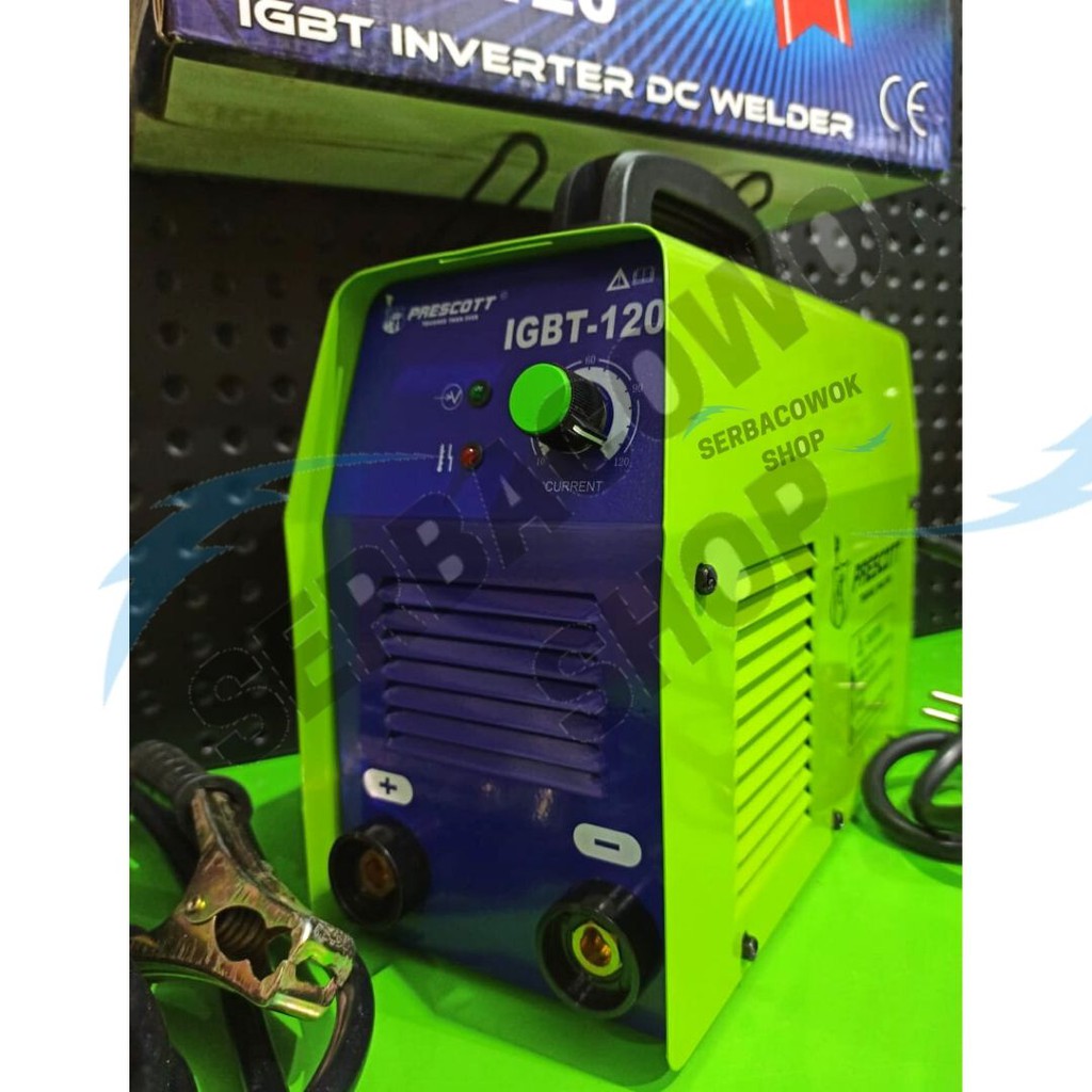 Prescott Mesin Las Listrik IGBT Inverter MMA 120 A 900 watt Welding Travo Hijau Termurah Berkualitas