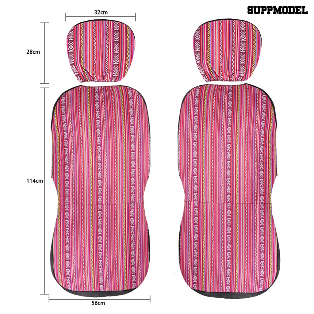 Suppmodel 2 Set Cover Pelindung Jok Mobil Universal Motif Etnik Tahan Lama