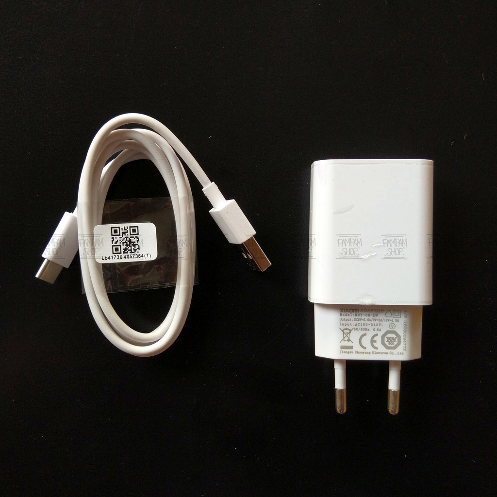 Travel Charger Casan XIAOMI PUTIH Type C Colokan Indonesia Fast Charging MDY-08-DF MDY08DF Mi4C Mi5