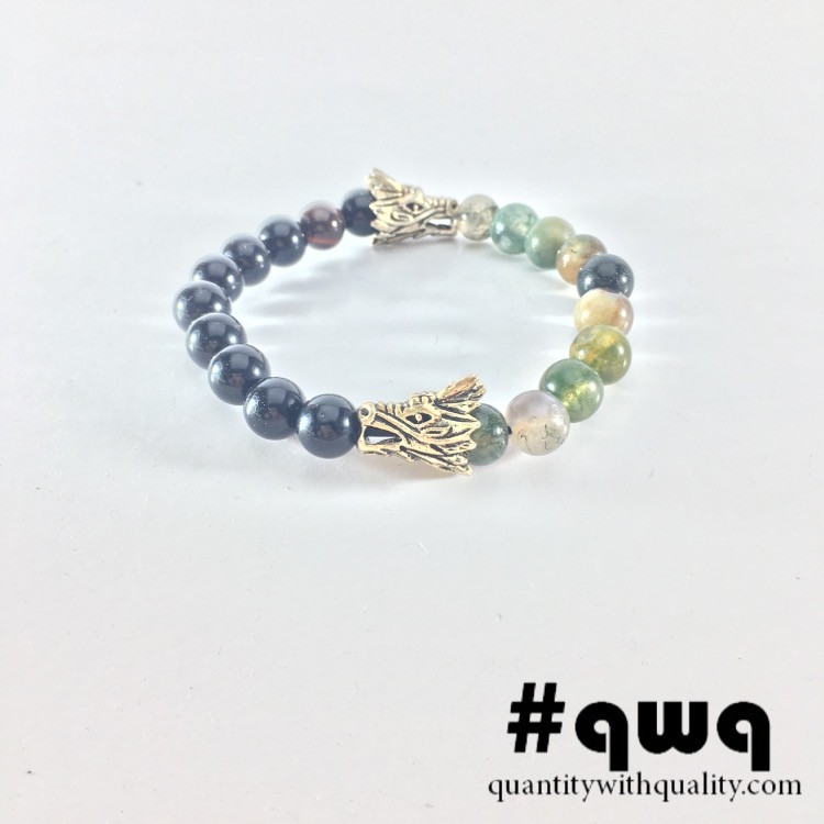 quantitywithquality gelang naga dragon onyx indian agate casual