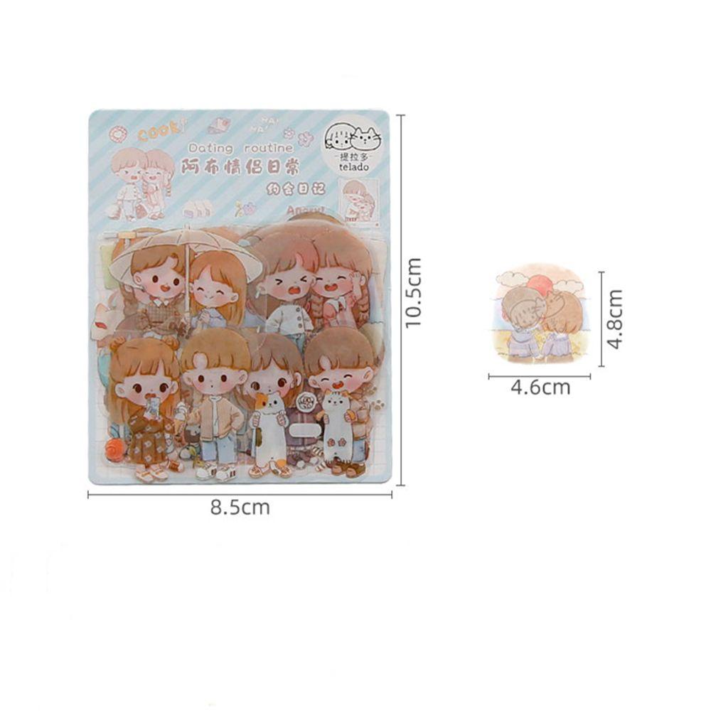 R-flower Sticker Stationery Jurnal Scrapbooking Stiker PET Cewek Cowok Lucu