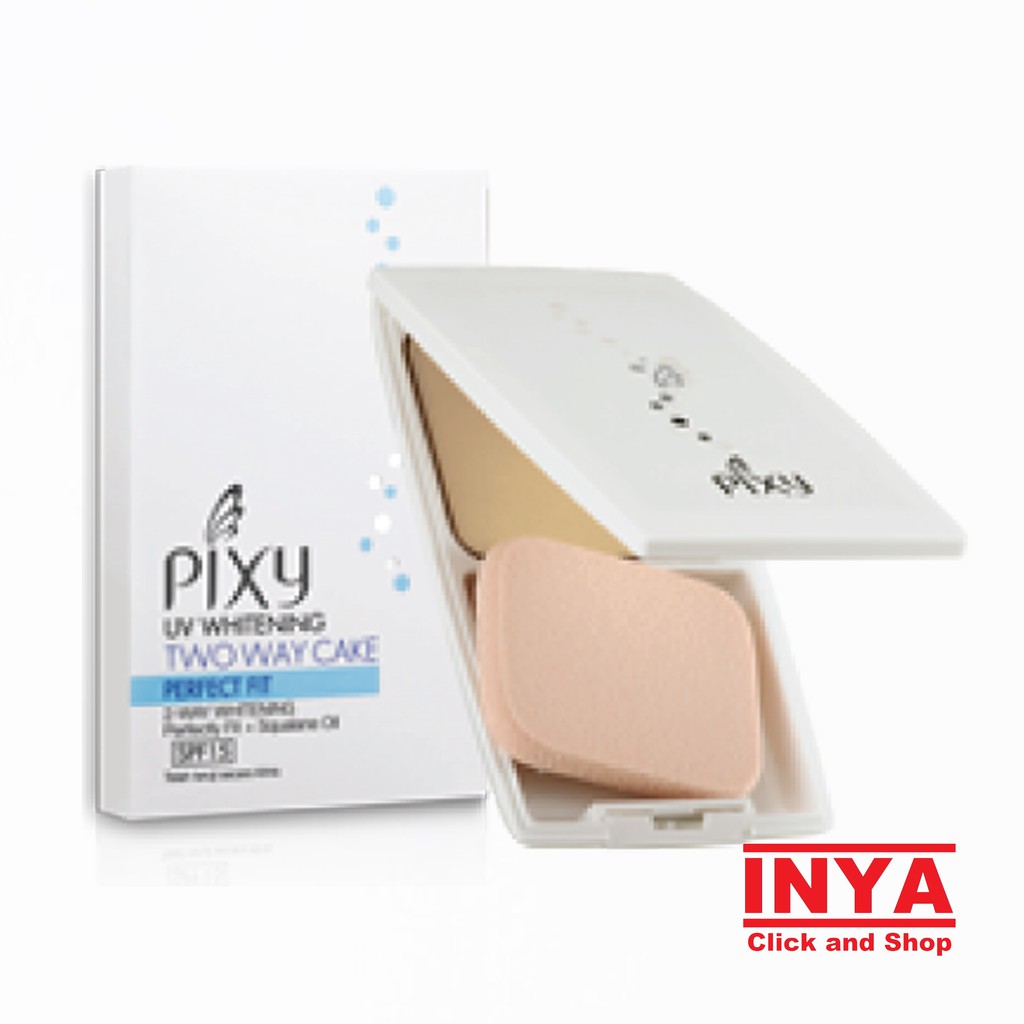 PIXY TWO WAY CAKE PERFECT FIT SET 02 YELLOW BEIGE 12.2gr Dengan Kaca - Bedak - Compact Powder