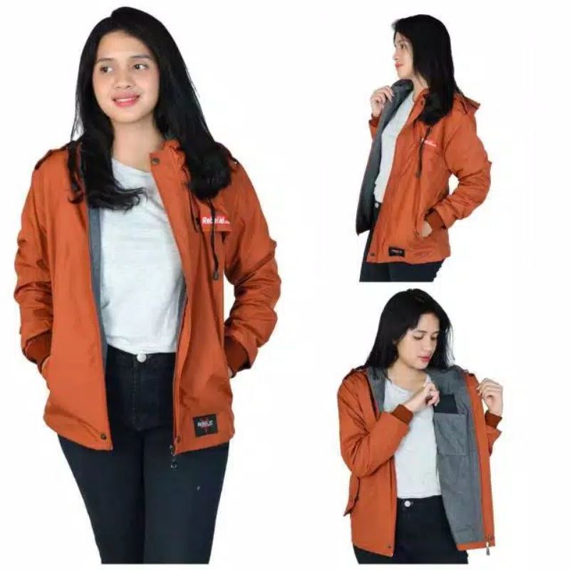 JAKET PARKA WANITA SEMI PARKA CEWEK BLAZER WATERPROOF ORIGINAL REBEL ID - SANDANGMAS MULYA-Blazer MerahBata