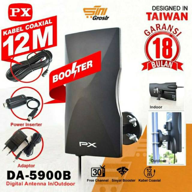 Antena TV digital 2 fungsi indoor outdoor - BOOSTER ANTENA  PX DA 5900B