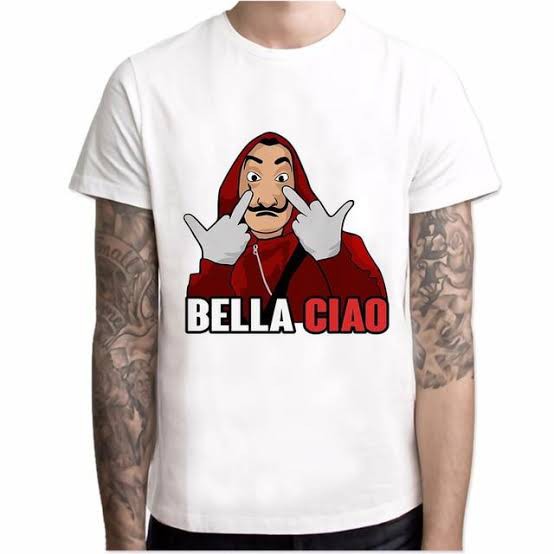 KAOS MONEY HEIST DALI MASK BELLA CIAO COMBED 30S BAJU TSHIRT