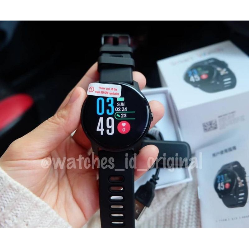 SKMEI Smartwatch Jam Tangan LED Bluetooth Heartrate Monitor - Q68 - Black Original