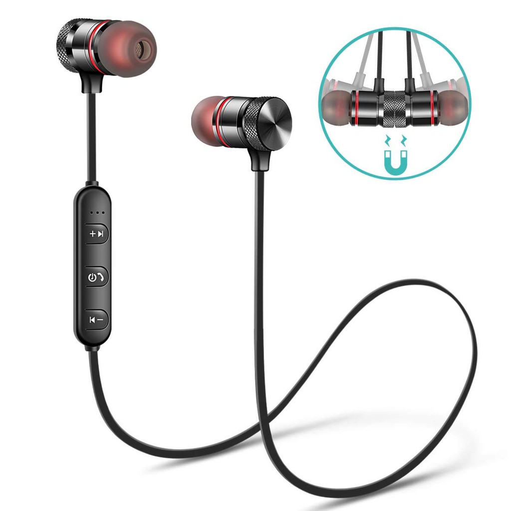 Headset Bluetooth Sporty Long earphones handsfree universal bass music olahraga