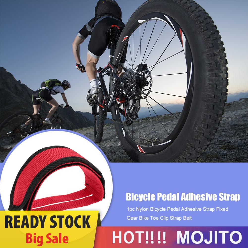 MOJITO 1pc Nylon Bicycle Pedal Adhesive Strap Fixed Gear Bike Toe Clip Strap Belt