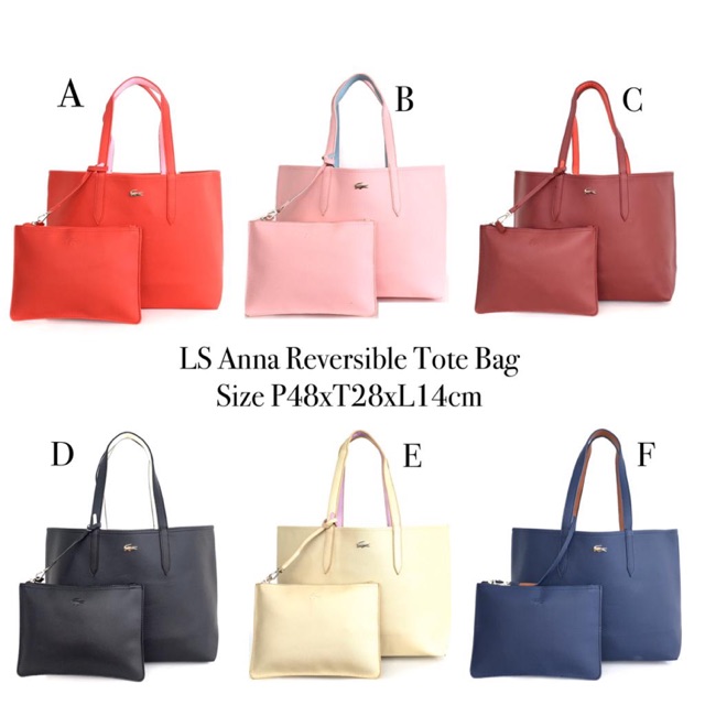 lacoste anna reversible tote bag