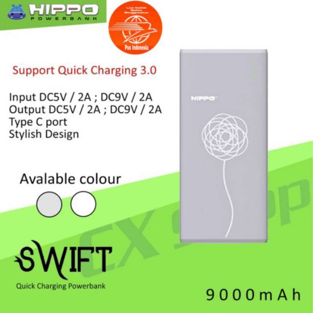 Hippo Powerbank  Swift 9000 mAh Quick Charger