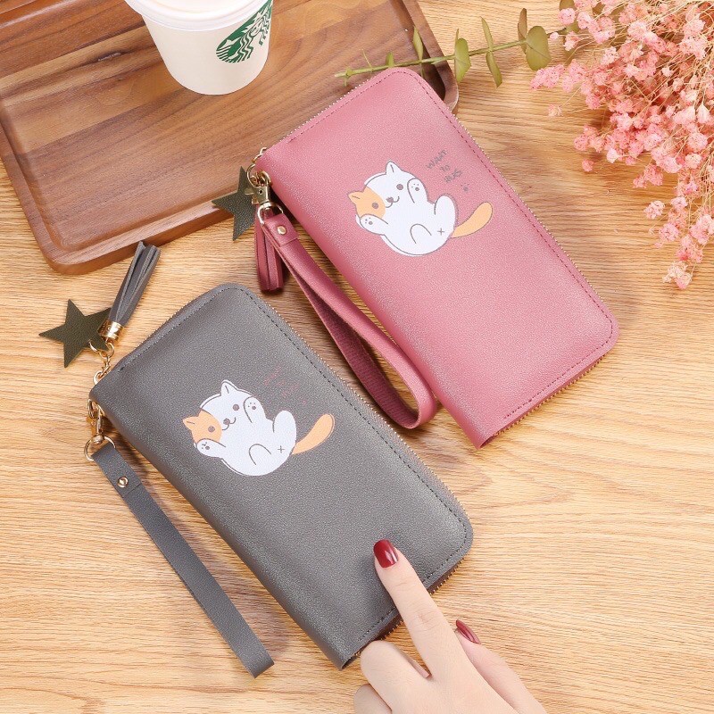 DOMPET LIPAT PANJANG KUCING FREE TALI