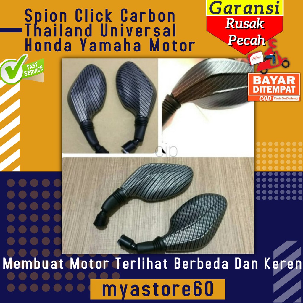 Spion Sepion Karbon Click Carbon Thailand Universal Honda Yamaha Semua Aksesoris Variasi Motor