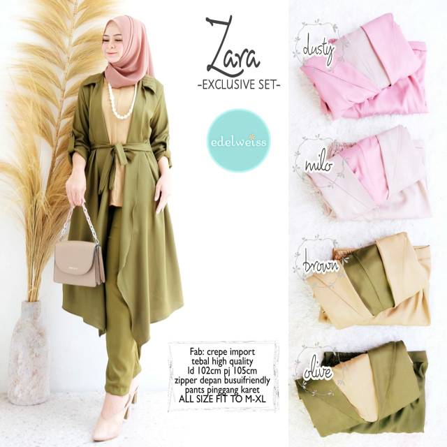 ZARA EXCLUSIVE SET/ZARA TUNIK/TUNIK SET CANTIK/ZARA TUNIK/TUNIK REMAJA/ZARA SET TUNIK/SETELAN TUNIK
