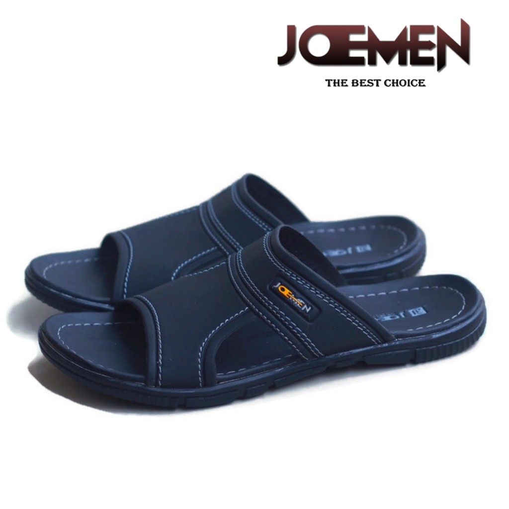 Joemen Sandal Pria Kulit  Best Seller Joemen S 17 ORIGINAL Fashion Pria Import-HITAM