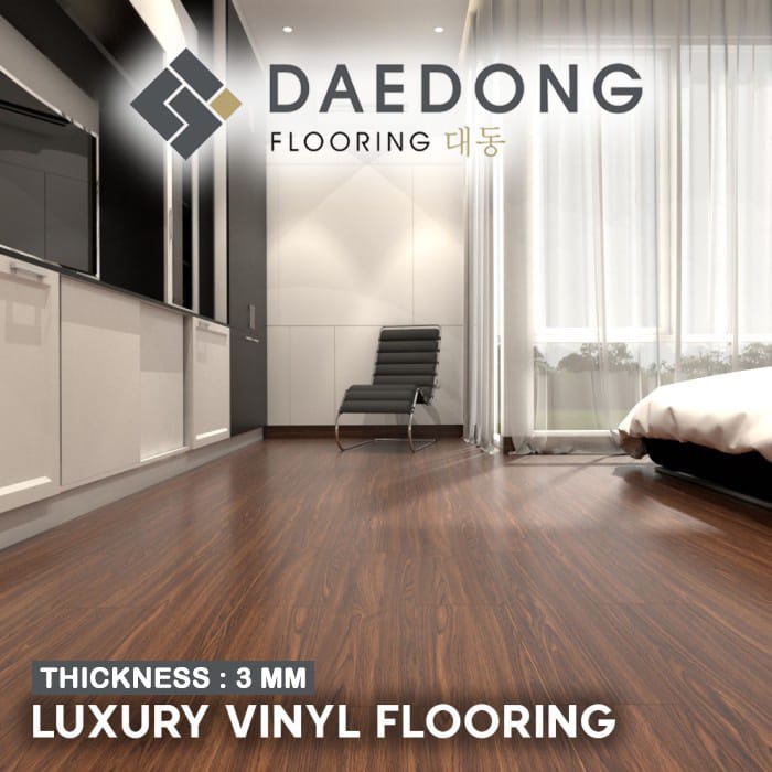 DAEDONG 14PCS 1 KOTAK Lantai Vinyl Stiker Lantai Kayu Vinyl Plank Floor 18,6cmX94cmX3mm