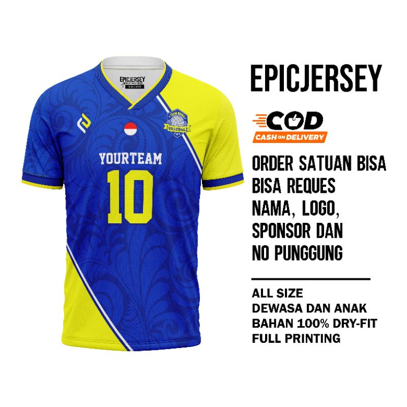 Jersey voli custom full printing satuan pria wanita anak, jersey volleyball, jersey bola voli, jerse