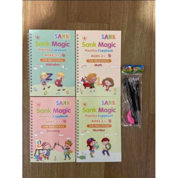 

magic sank book ( 1 set isi 4 buku) beserta bulpen dengan tinta ajaib