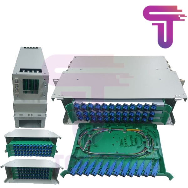 Fiber Optic ODF 48 Core Full Set (SC Adapter,SC Pigtail,Sleeve) | 3U