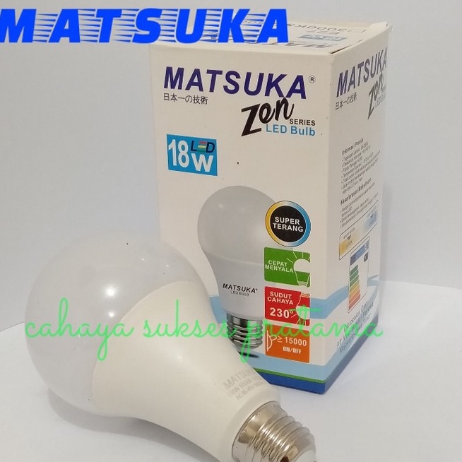 Lampu Led Bulb Matsuka Zen Series Super Terang 3/5/8/9/10/12/15/18/25W Cahaya Putih dan Kuning