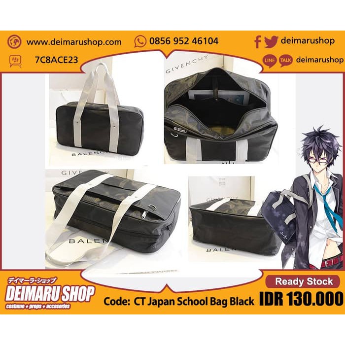 Tas Selempang Sekolah Jepang Anime Hitam - CT Japan School bag Black