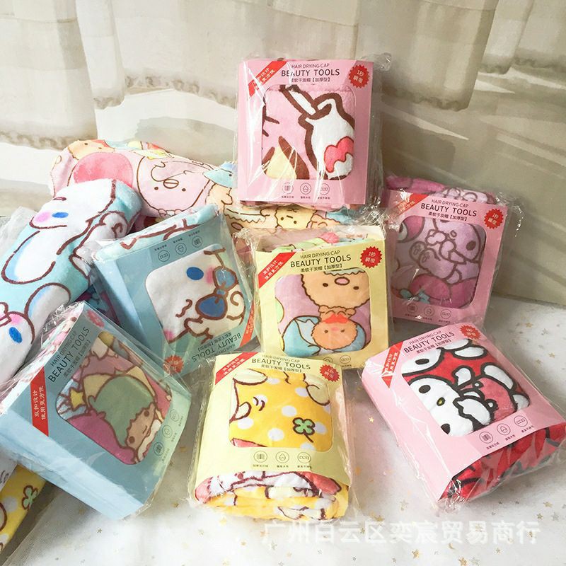 Handuk rambut karakter sanrio little twin star kuromi melody batzmaru stitch hello kitty