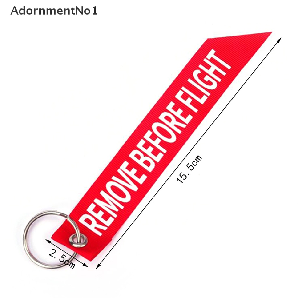 (AdornmentNo1) Gantungan Kunci Motif Bordir Tulisan Remove Before Flight Untuk Aksesoris Tas / Sepeda