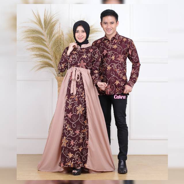 unggul Jaya Couple GamisTerbaru syarii modern terbaru 2021 Gamis kombinasi wolfis warna maroon