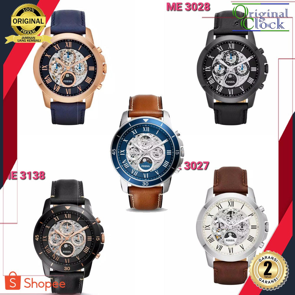 JAM TANGAN PRIA WANITA | RANTAI | KULIT | KARET | MURAH | PRIA FOSSIL ME ORI AUTOMATIC FOR MAN STRAP