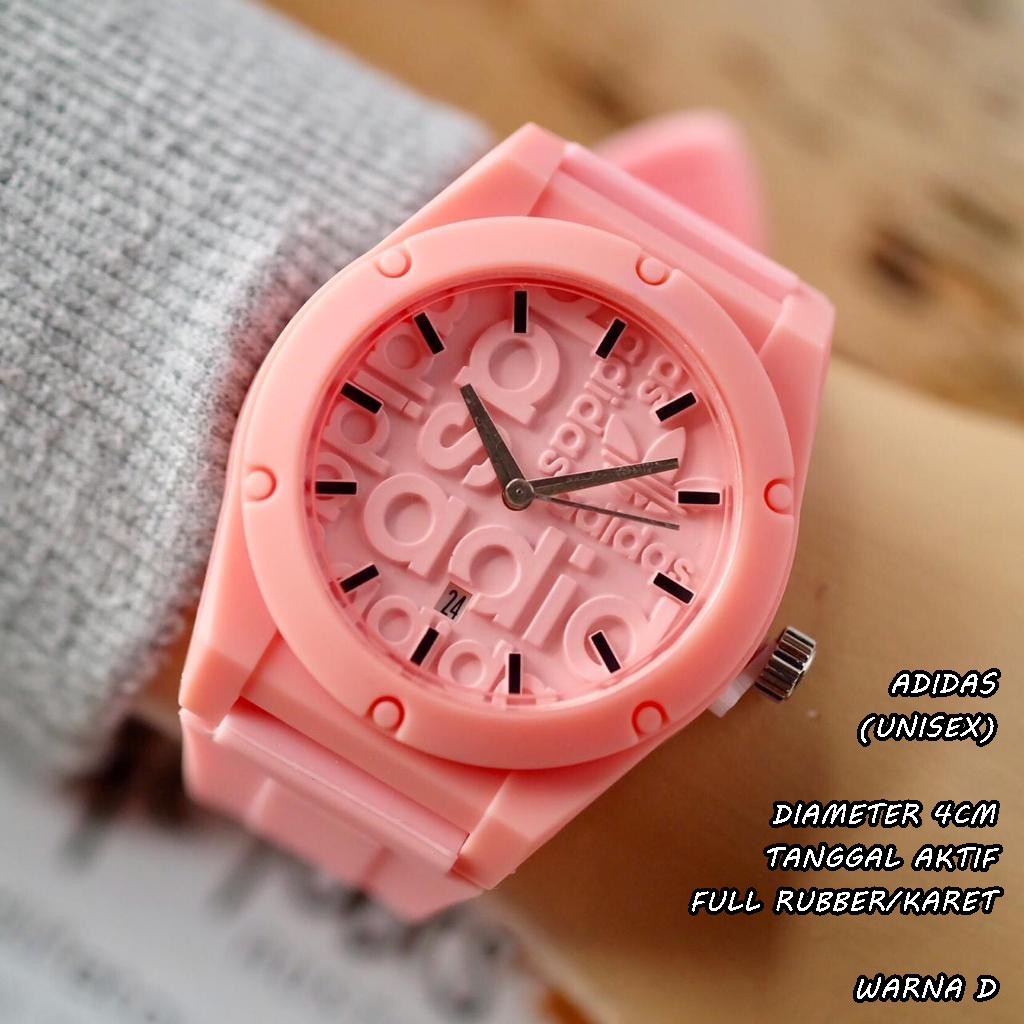 JAM TANGAN UNISEX ADIDAS RUBBER BODY BULAT TANGGAL AKTIF