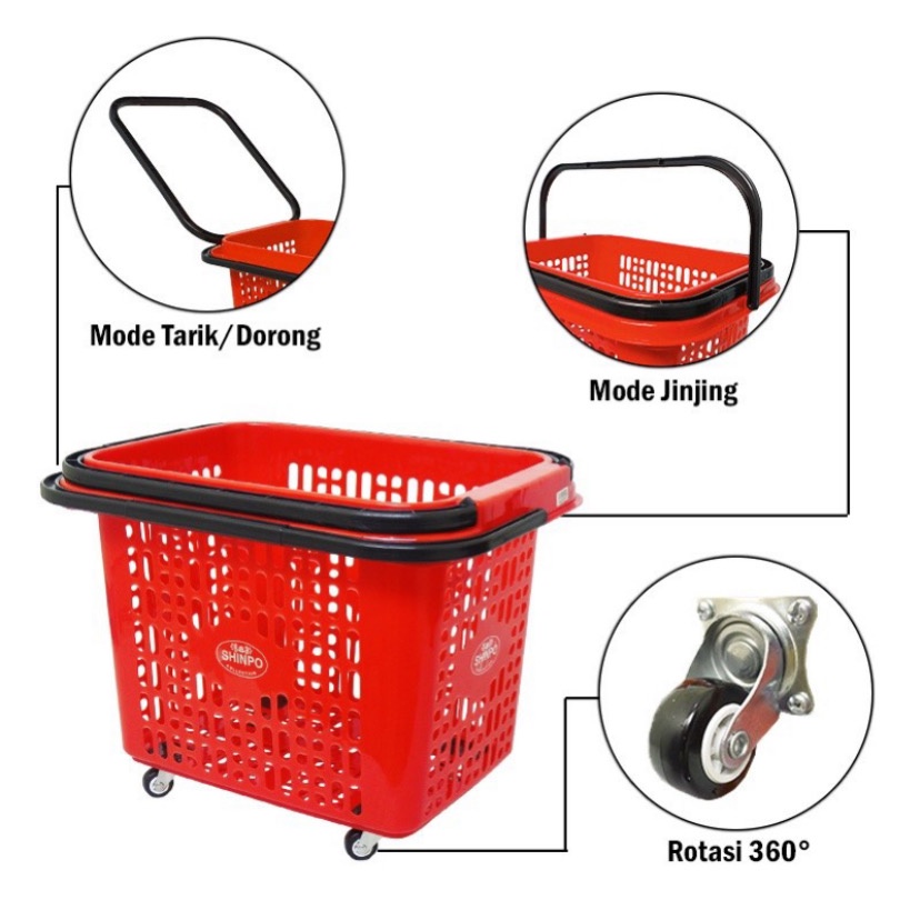 ( BISA COD ) PROMO SHINPO SIP 342 PELICAN TROLLEY KERANJANG BELANJA PASAR DENGAN RODA DORONG TROLLI / TROLI BELANJA MULTIFUNGSI / TROLI DORONG KOKOH / KERANJANG SUPERMARKET / KERANJANG PASAR