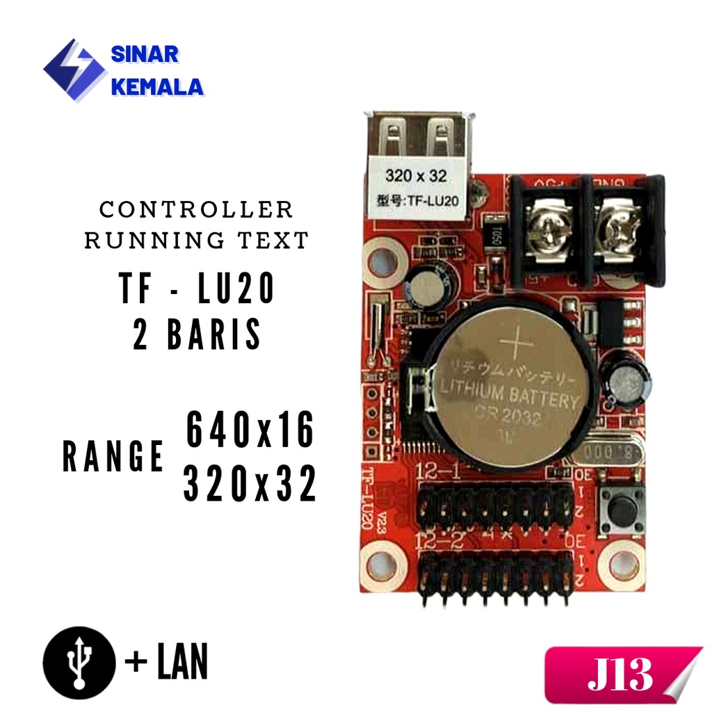 TF-LU20 Controller  5V DC Hub-12 USB LAN 2 Baris Running Text