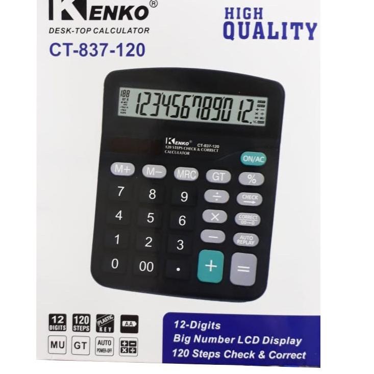 

[PRODUK R9NQR] kalkulator dagang baterai abc a2 kenko 837 cek ulang 12 digit dengan baterai jam mudah ganti GJ9