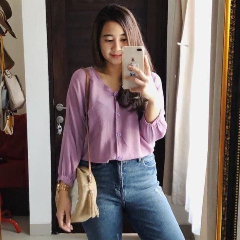 KEMEJA BLOUSE//KEMEJA BLOUSE CRINKLE