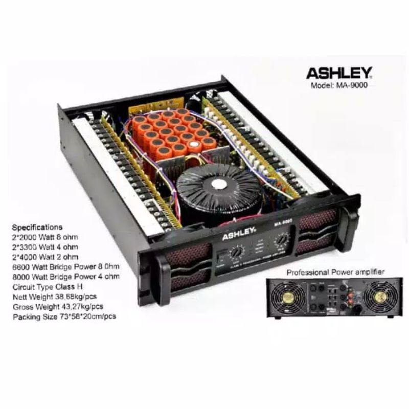 Power Ashley MA 9000 Amplifier Ashley MA9000 Original